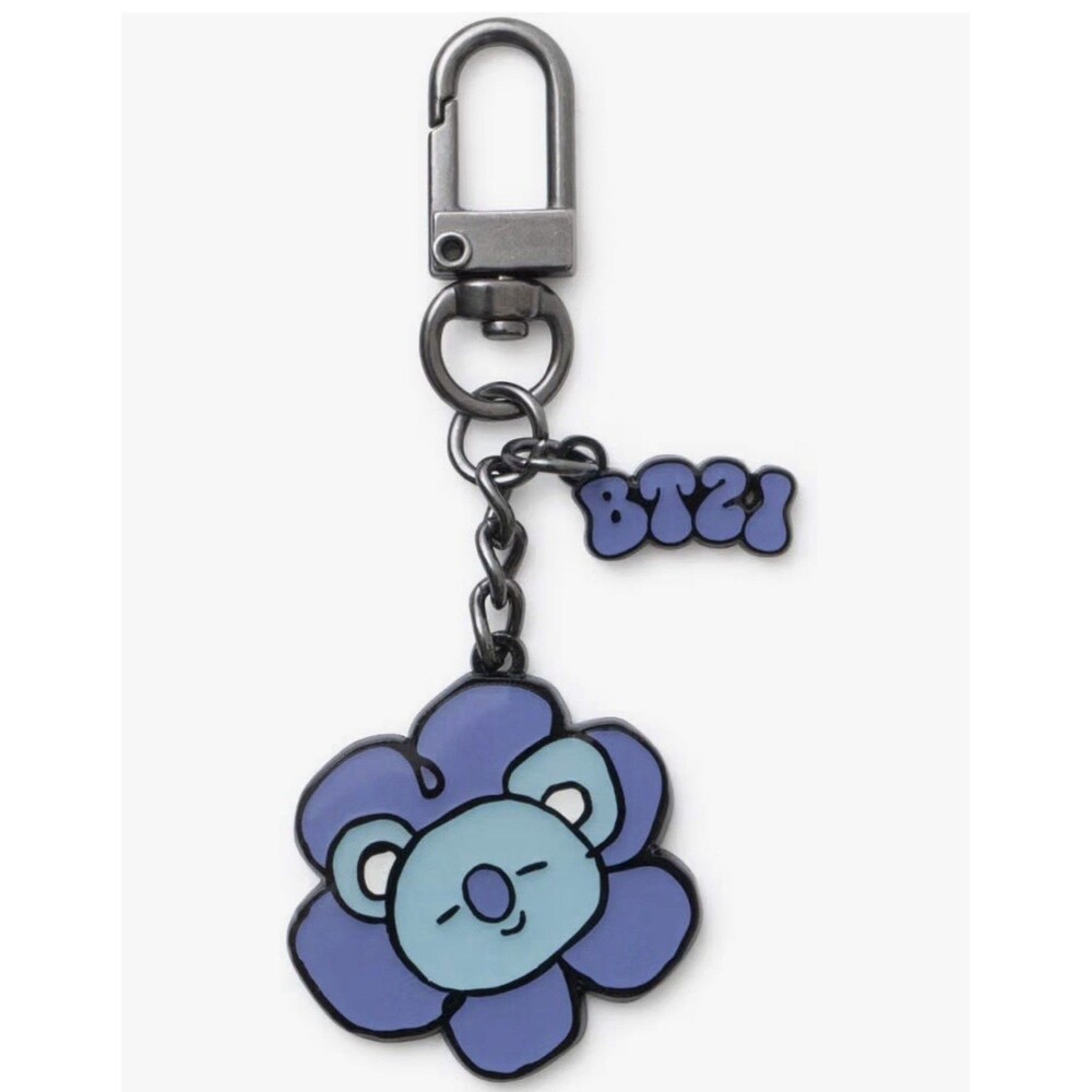 Bt21 Bts RJ Flower KOYA Keychain Metal Keyring New In Package